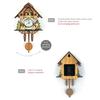 KOKKO Antique Wooden Hanging Cuckoo Wall Time Alarm Clock Home Living Room Decoration