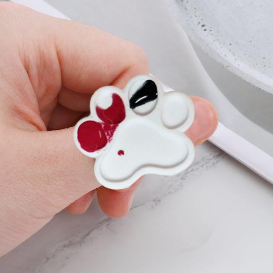 Mini Nail Art Palette Rings Metal Manicure Gel Palettes Finger Rings Tools Claw Shape Nails Polish Mixing Plate for Nails Art Display