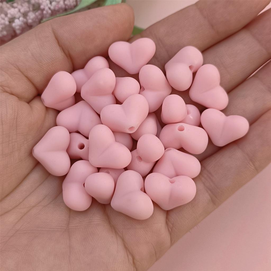 Товары для дома, вечеринки, модные украшения своими руками, аксессуары, цепочка для мобильного телефона, материалы для творчества, сердце, 9 цветов, 30 шт., однотонные резиновые бусины 15x11 мм