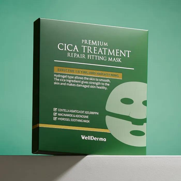 [True Moisturizing Cica Mask Pack]_Wellderma Cica Repair Hydrogel Fitting Mask Pack 4 Sheets