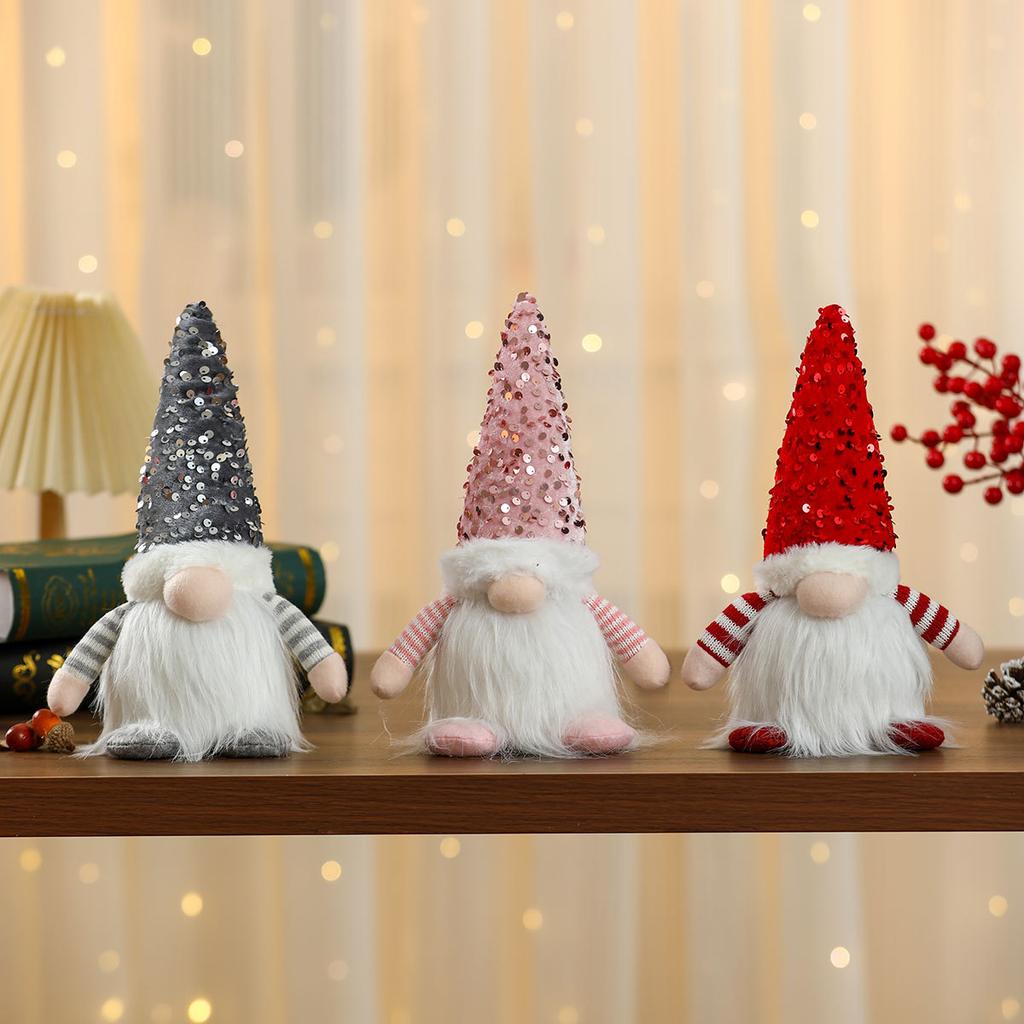 Valentine's Day Large Sequin Glow with Lights Figure Christmas Glow Faceless Doll Adornment