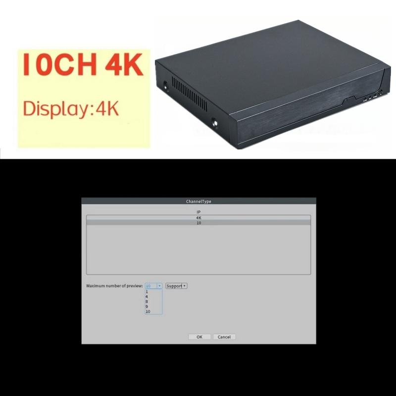 XM 8-мегапиксельный H.265 CCTV NVR, 10 каналов, для IP-камер 2MP, 5MP, 4K, поддержка обнаружения лиц, видеорегистратор DVR, система безопасности XMEYE