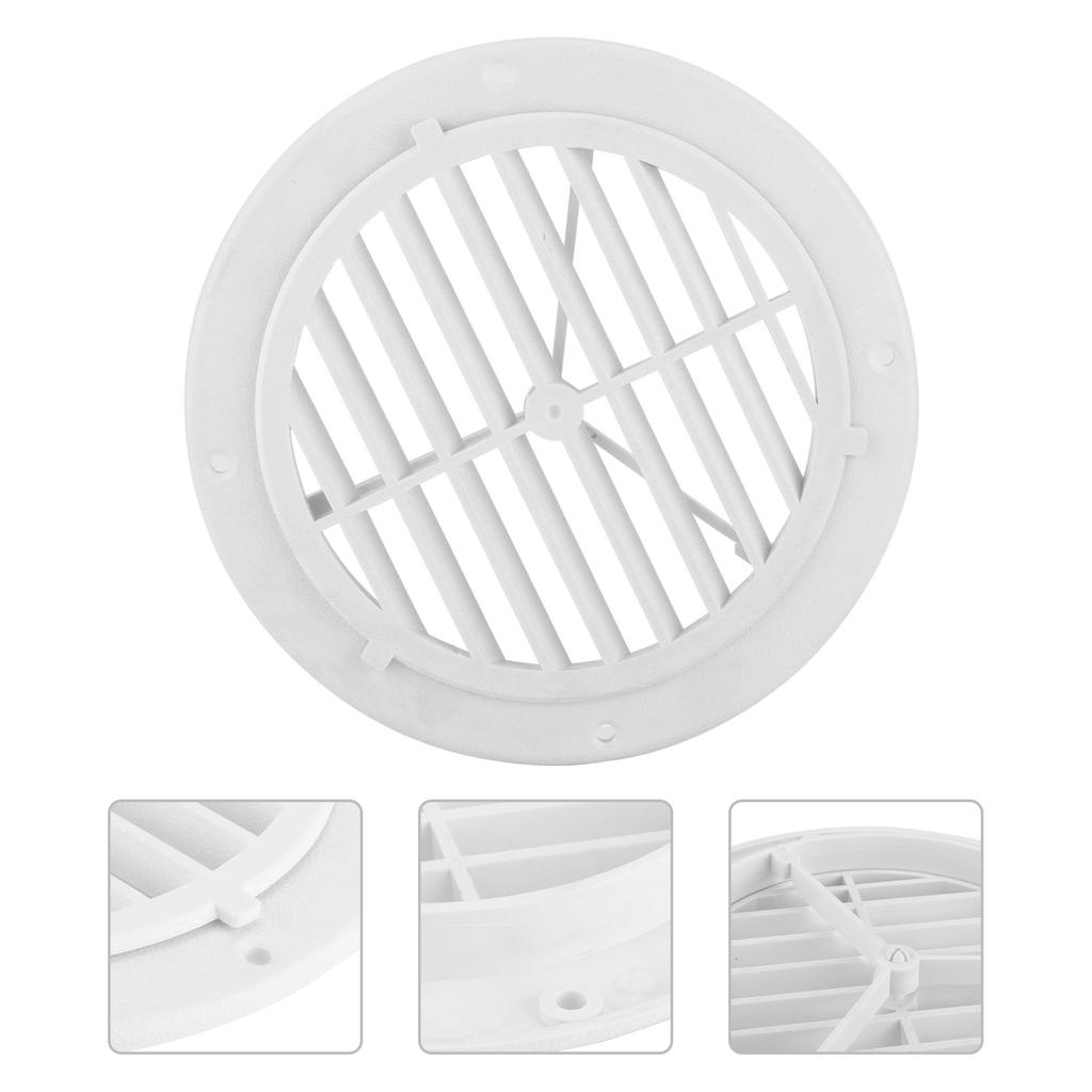 Marine HVAC 164mm 6.5in Air Vent Cover Adjustable Wind Direction Round White for Yachts Boats RVs Bathrooms