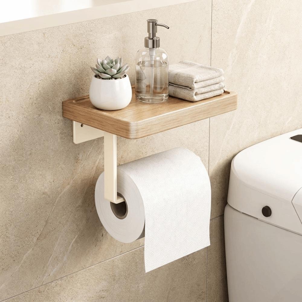 Self Adhesive Toilet Paper Organizer No Drilling Wall Mounted Rack Tissue Holder Bathroom Use