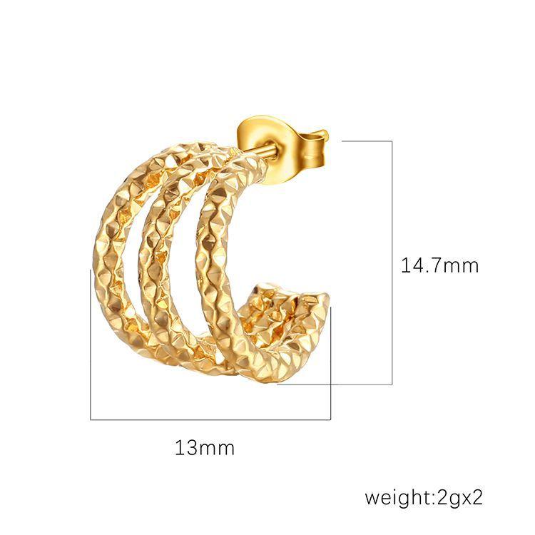 Серьги Wind Light Luxury из нержавеющей стали, женские трендовые серьги из титановой стали 18 карат с покрытием, европейские и американские простые многослойные серьги