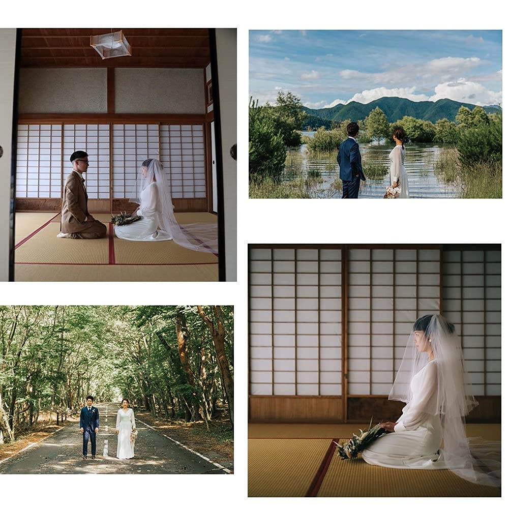 Fiveen Белое Свадебное Длинное Платье для Фотосессии Зимнее, Простое, С Рукавом, V-образный вырез, Формальное, Пляжное, Платье для Предсвадебной Фотосессии, Весна, Лето, Осень, (L)