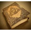 Handmade Celtic Trinity Knot Embossed Leather Bound Journal , 200 Unlined Pages