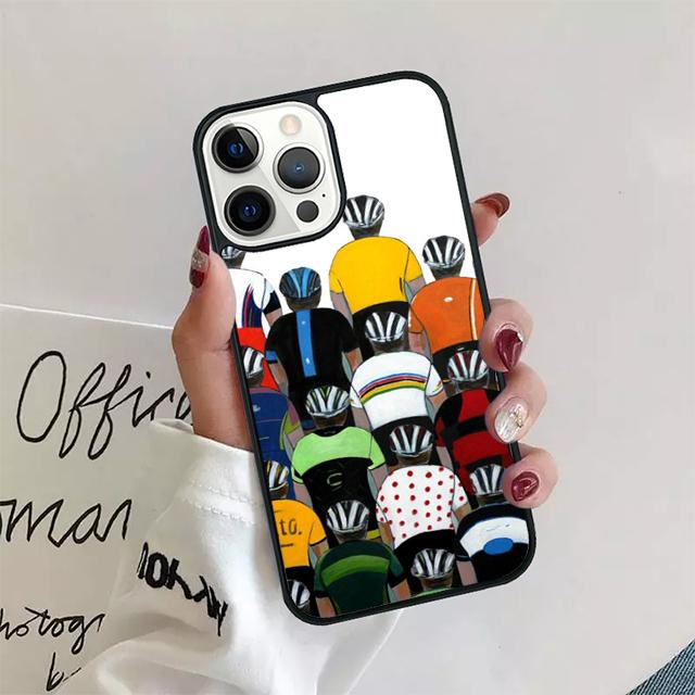Чехол-ракушка для iPhone 17 Air 15 16 14 13 12 Pro Max 11 Pro Max Plus с изображением велосипедиста на шоссейном велосипеде