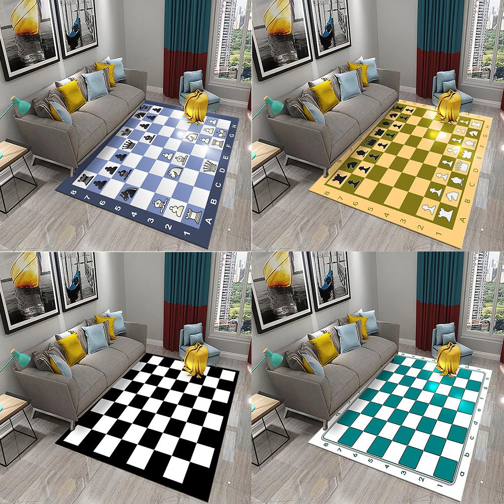 Маленький ковер для спальни, гостиной, напольный коврик, нескользящий ковер, шахматный коврик для летающих шахмат, игровой коврик, детский ковер