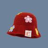 Crochet Flower Knitted Hat Korean Style Bucket Hat Cute Beanies Hat  Girls