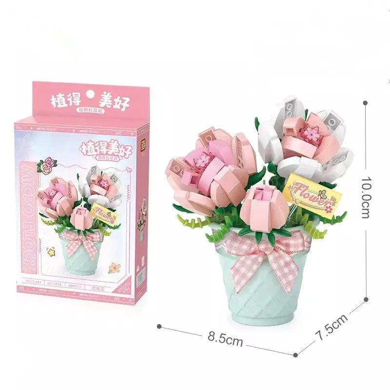 LOZ мини-блоки детские строительные игрушки DIY кирпичи сладкий цветочный горшок растения головоломка подарок для девочек домашний декор