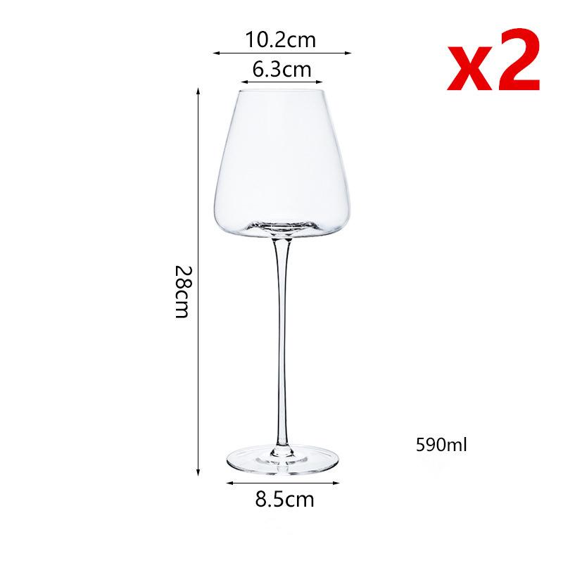 2 Pcs Clear Crystal Wine Goblet Wedding Party Stemware Drinking Glass Big Belly Small Mouth Burgundy Cup Sherry Champagne Flute
