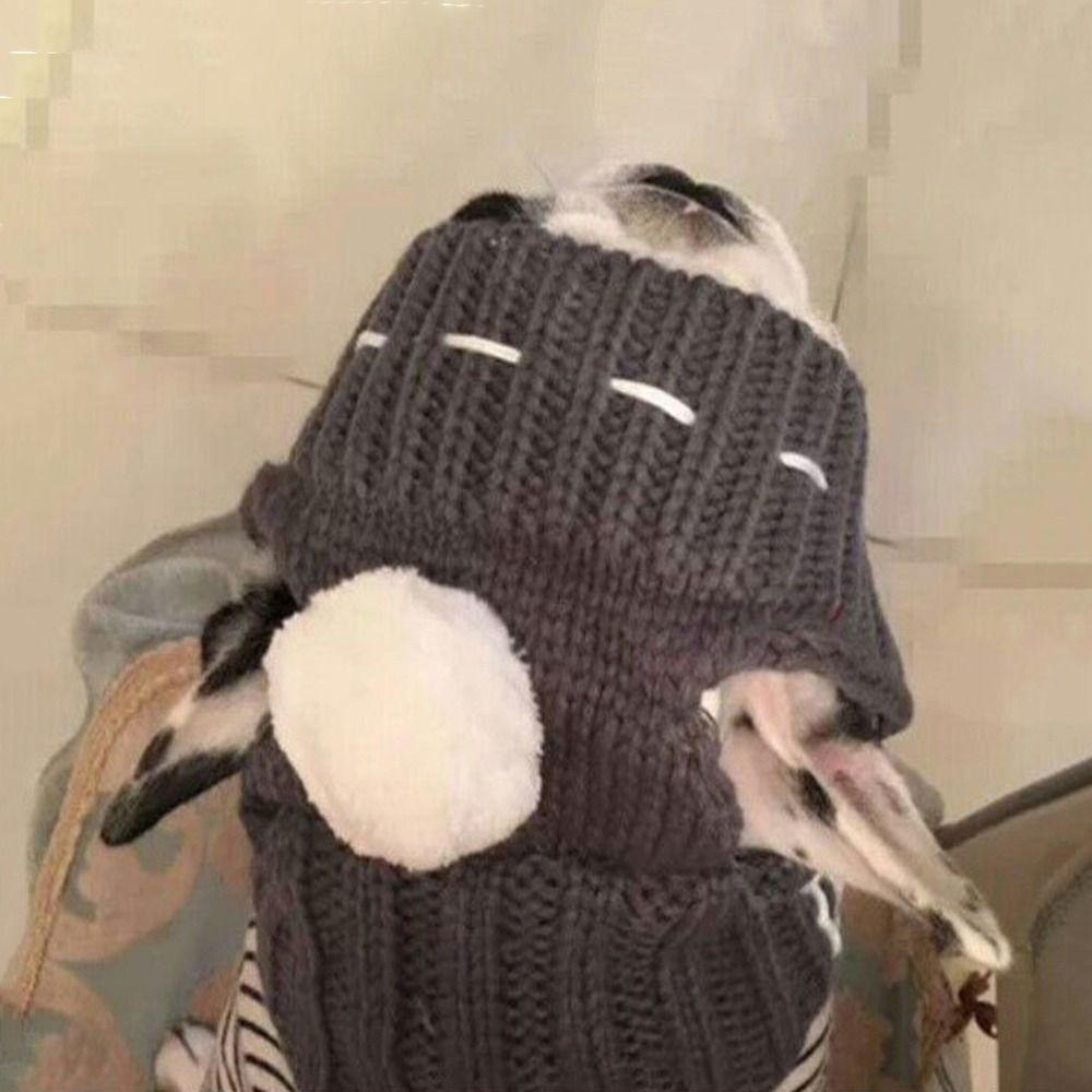 Ветрозащитная зимняя теплая шапка для собак шерстяная шапка для щенков с шариком рождественские шапки для домашних животных на открытом воздухе