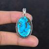 Tibetan Turquoise Pendant Gemstone Pendant Handmade Jewelry 925 Sterling Silver Pendant Decent Pendant Gifts for Wife Silver Elegant Jewelry