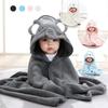 Hooded Baby Bath Towels 80x80cm Toddler Bathrobe Sleeping Swaddle Wrap Newborn Towel  Girls