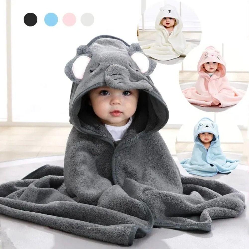 Hooded Baby Bath Towels 80x80cm Toddler Bathrobe Sleeping Swaddle Wrap Newborn Towel Girls