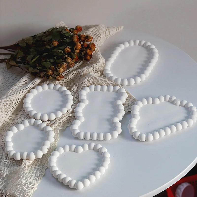 Bubble Storage Tray Silicone Mold Diy Resin Plaster Cement Gift Casting Mould Round Cloud Heart Shape Coaster Home Decor