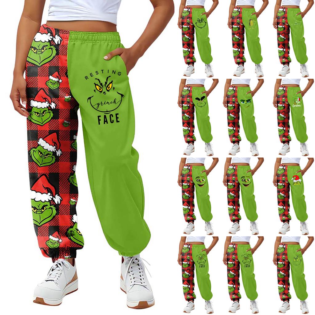 Kids' Fashion Christmas Print Loose-Fit Waistband Casual Sweatpants