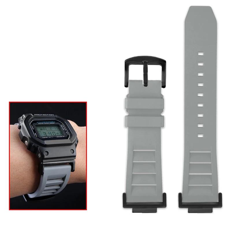 Классический модифицированный фторкаучуковый ремешок для часов Casio DW5600 DW-5600 GW-B5600 GW-M5610 GA 110 100 120 GA2100 Series водонепроницаемый