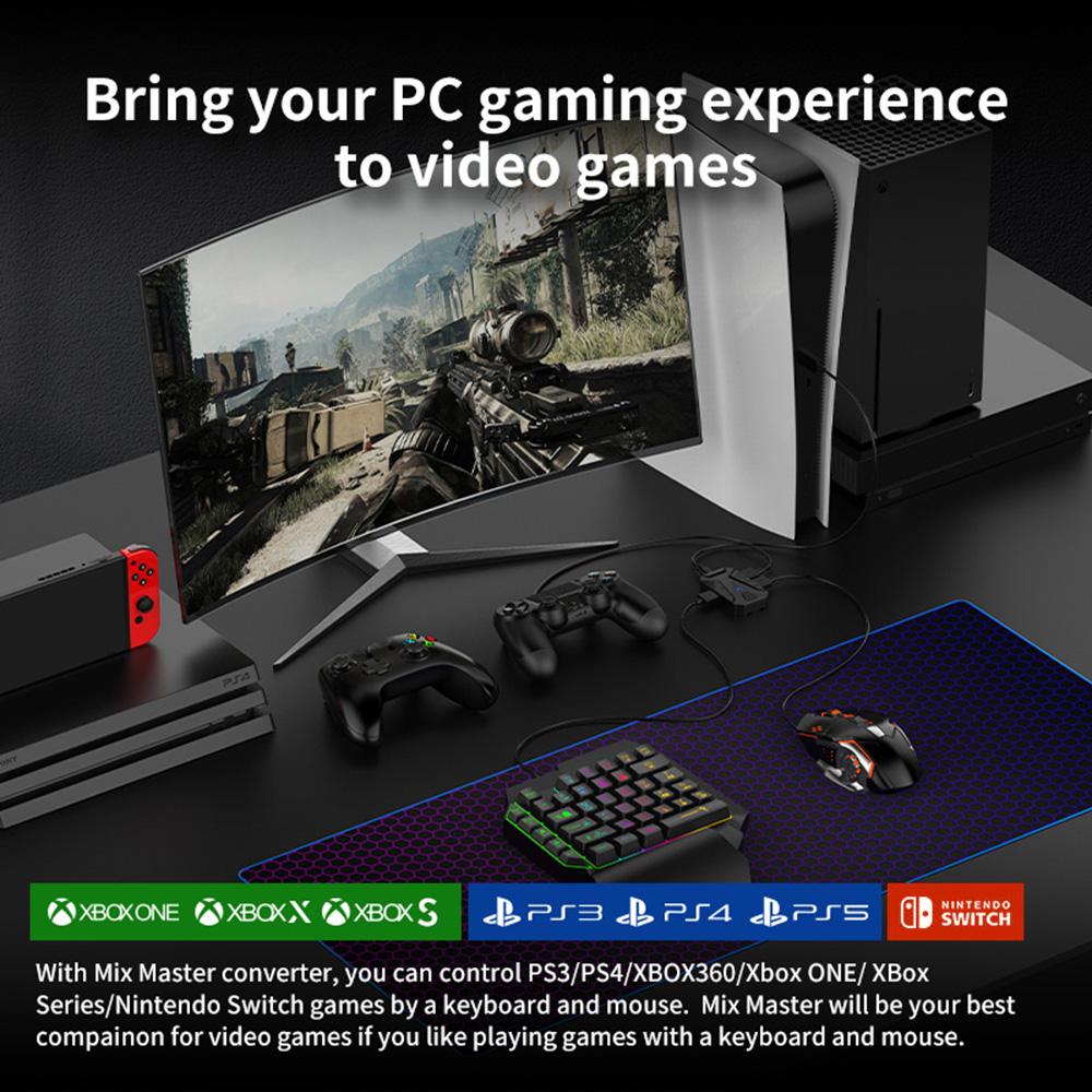 GAMWING MIX Master 7-в-1 клавиатура и мышь консольный контроллер-конвертер адаптер для работы PS3/PS5/Xbox One/Switch