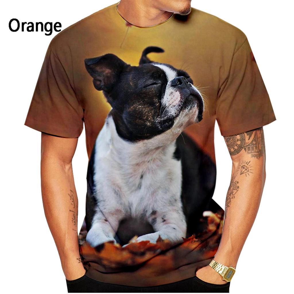 Летний топ с круглым вырезом и принтом в виде 3D животных и собак, модные повседневные футболки с короткими рукавами для мужчин