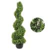 Artificial Topiaries Boxwood Trees, 3ft Tall (2 Pieces) Faux Topiary Plant Outdoor, All-year Green Feaux Plant w/ Replaceable Leaves for Decorative