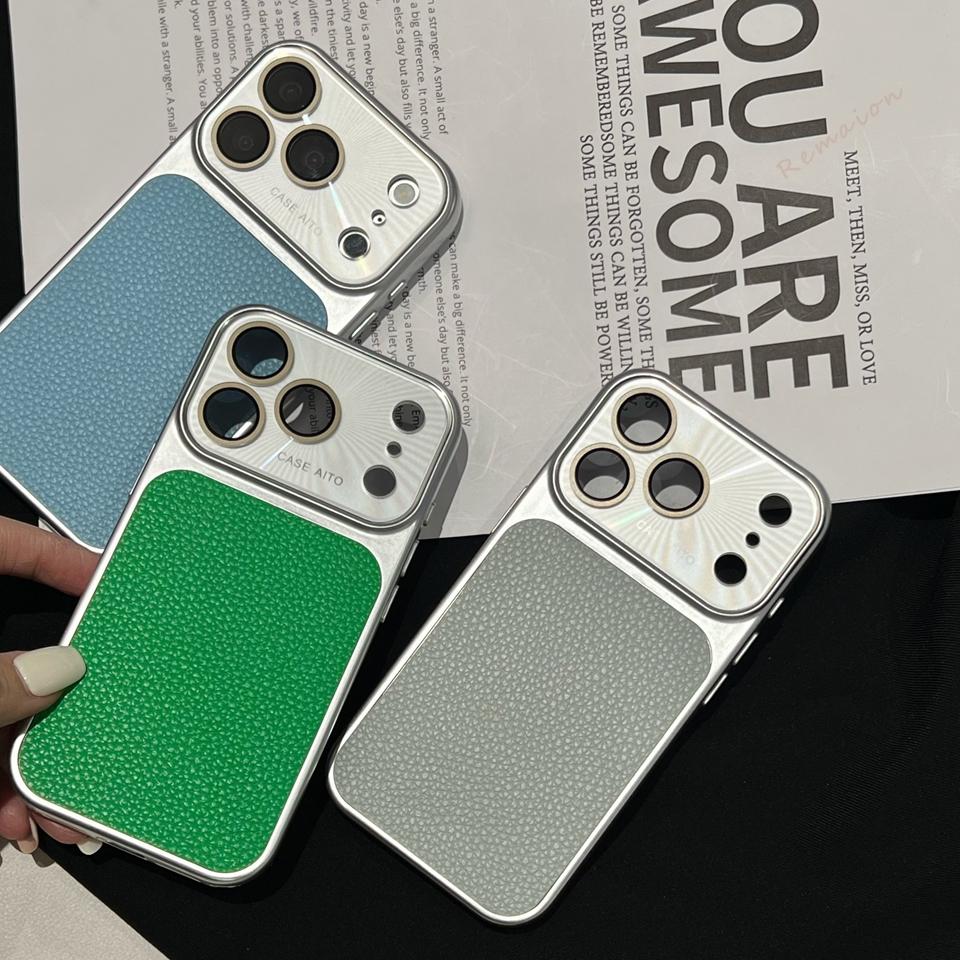 Official Lychee Leather Big Window Phone Case For For Iphone 17 13 14 1 16 Pro Max 16Pro 17Pro Candy Len Camera Protector Cover