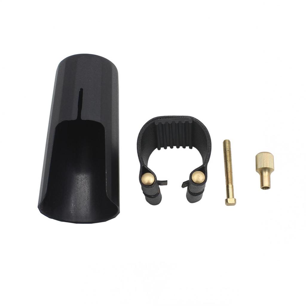 Universal Professional Black Plastic Saxophone Mouthpiece Cap PU Leather Ligature Clip for Alto Tenor Soprano Saxophone Prevent Chipping And Breaking