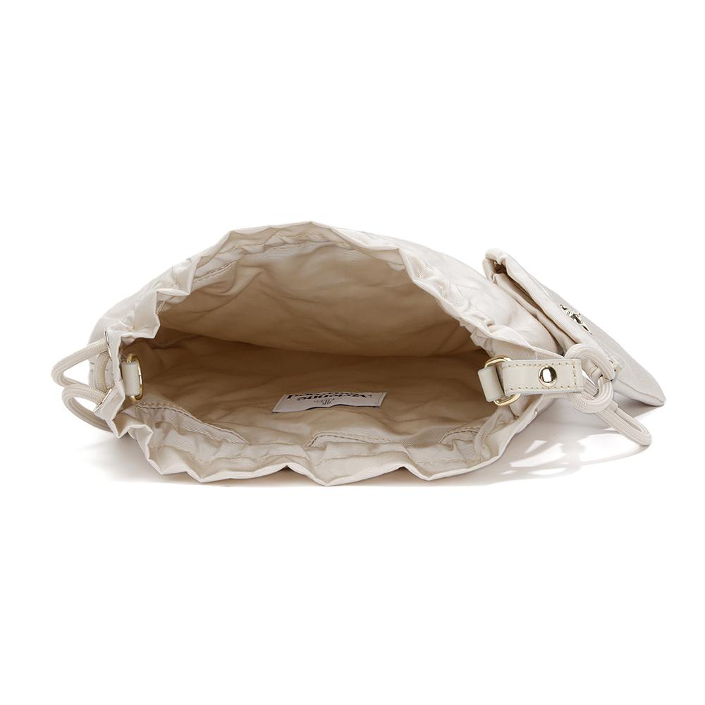 Vivienne Westwood Saturn Logo Drawstring Closure Fabric Bucket Shoulder Bag Women bags Beige 57010007U-W01F4-A408