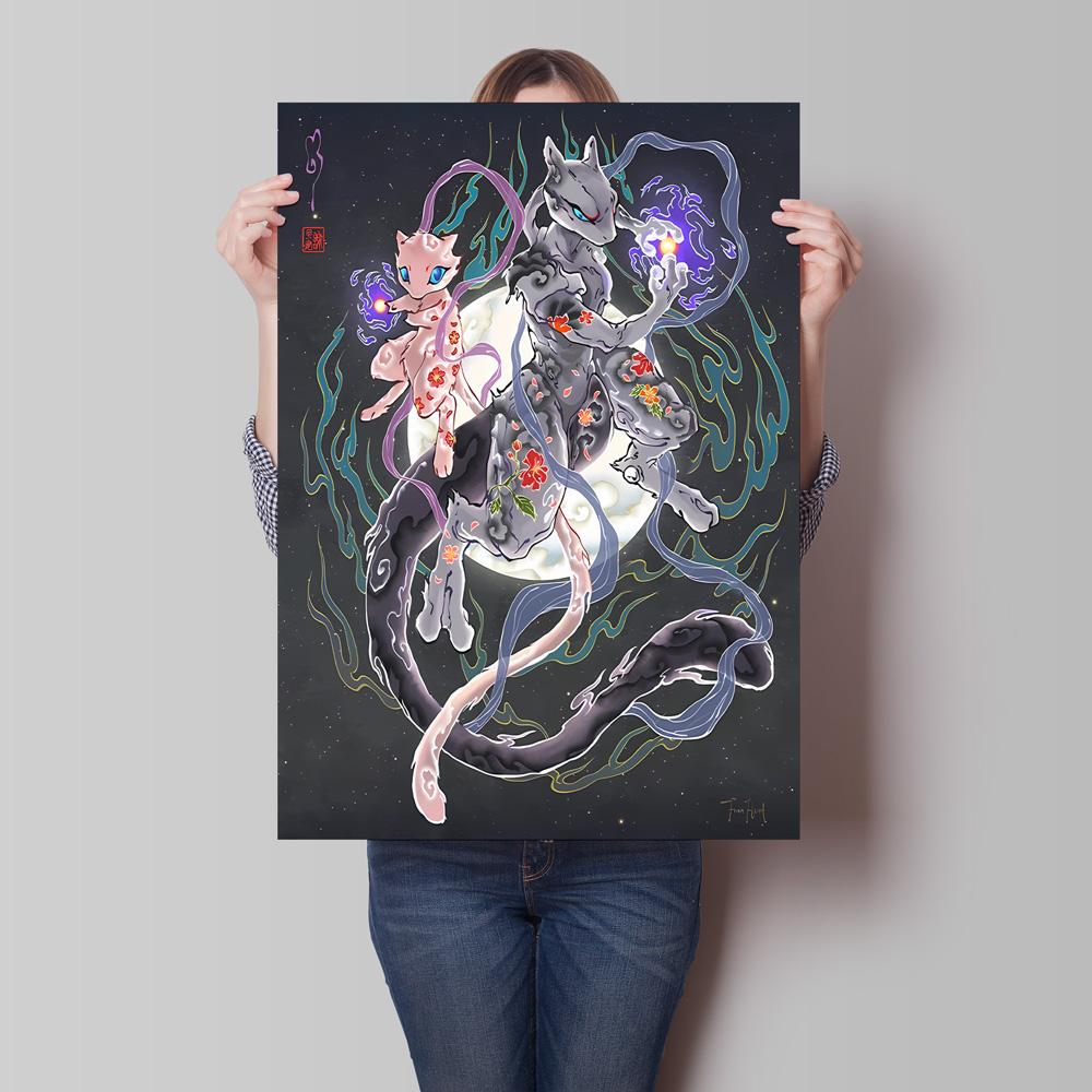Lugia Ho-Oh Pokemon Unframed Canvas Painting Comic Themed Anime Wall Decor  Unique Collection Enhance Your Living Space