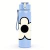 1PC Simple Five Petal White Flower 750ml Color Plastic Sports Water Bottle Leakproof Flip Straw Lid For Sports Office Home Use