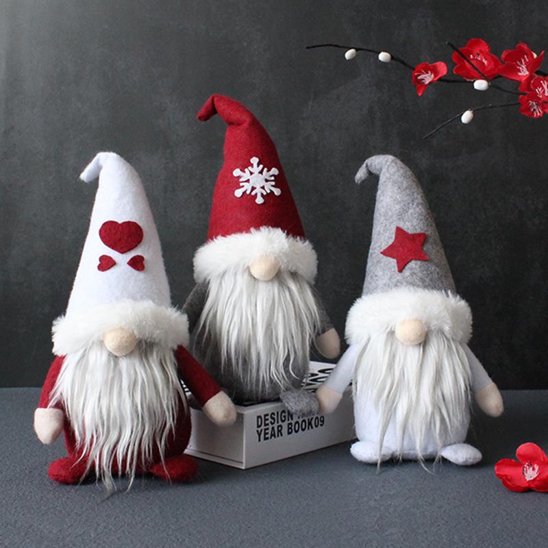 34 Styles Knitted Fabric Swedish Tomte Dwarf Rudolph Gnomes Dwarf Santa Claus Faceless Plush Doll