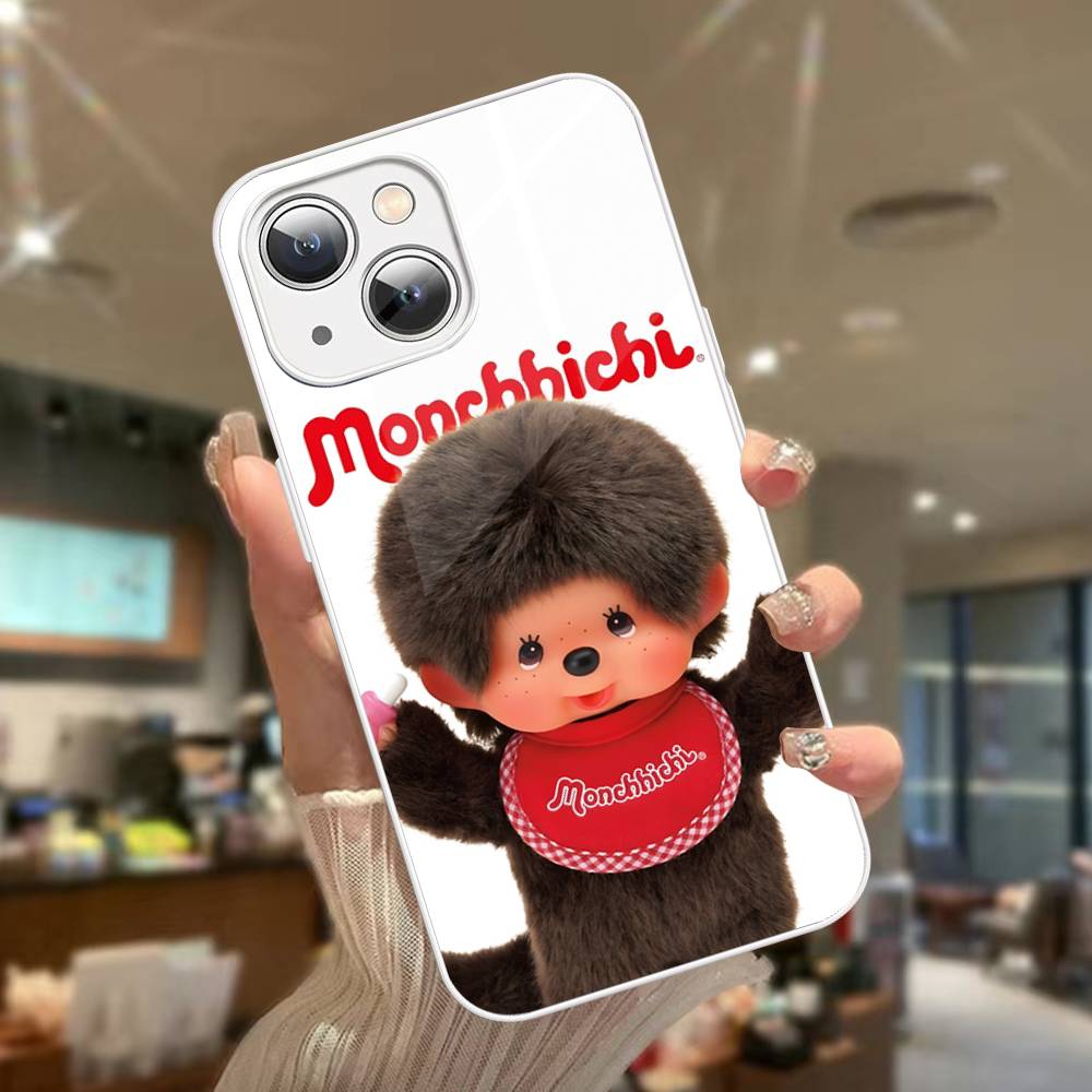 Милый M-monchhichis-s Закаленное стекло для iPhone 14 13 12 11 Pro Mini XS MAX 14Plus X XS XR Чехол