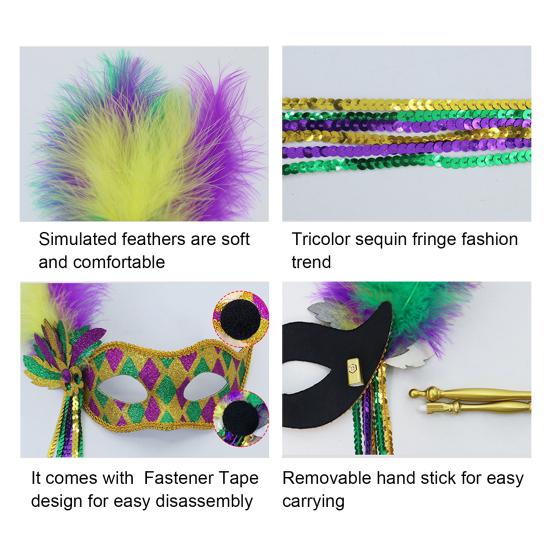 Аксессуары 1920-х годов Марди Гра воротник браслет блестки костюм реквизит женский хлопушка перо повязка на голову для карнавала маскарада