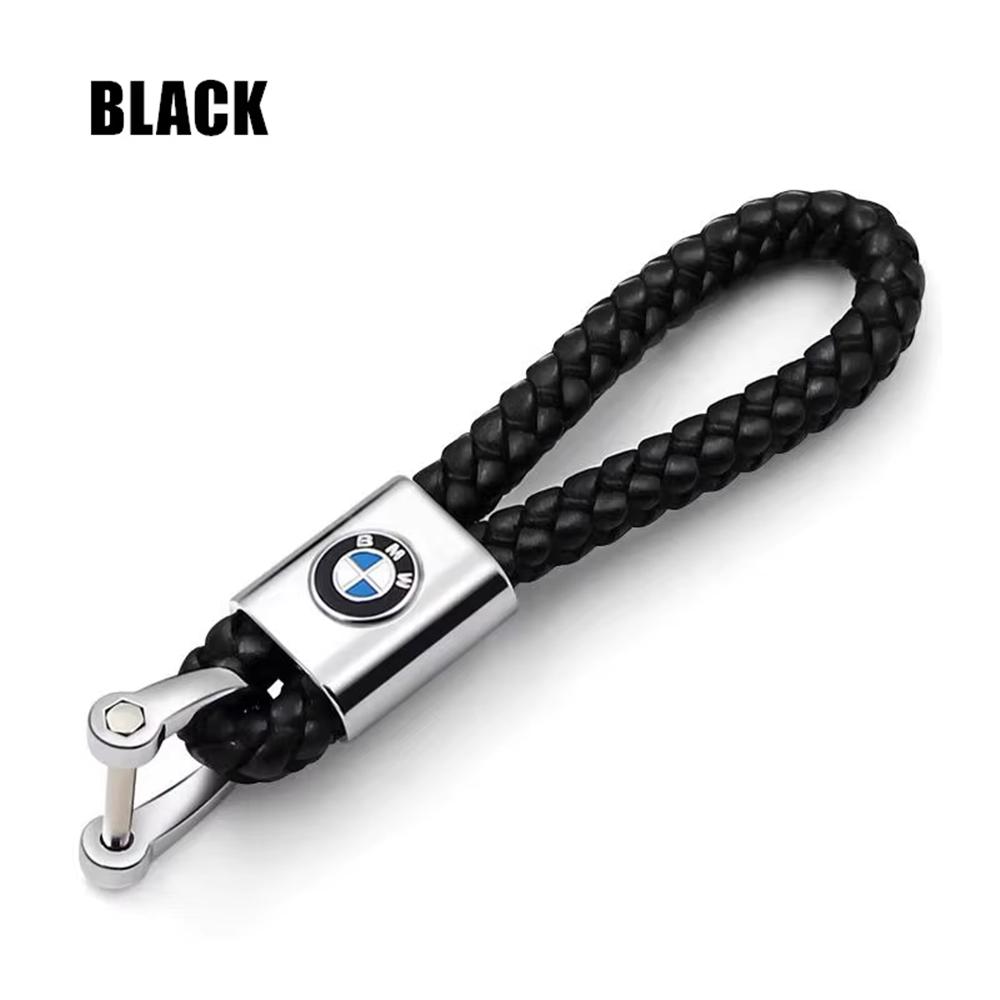 ARTO7 Car Sticker For BMW X1 X3 X5 X6 M3 M5 E90 Special 3D Metal Leather Braided Woven Rope Keychain Car Styling Pendant Accessories