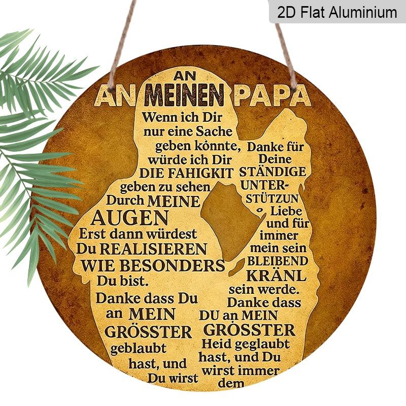2D Flat Aluminum Father's Day-themed Ornaments in Various Sizes. Featuring A Silhouette of A Father and Daughter Embracing, These Make An Ideal