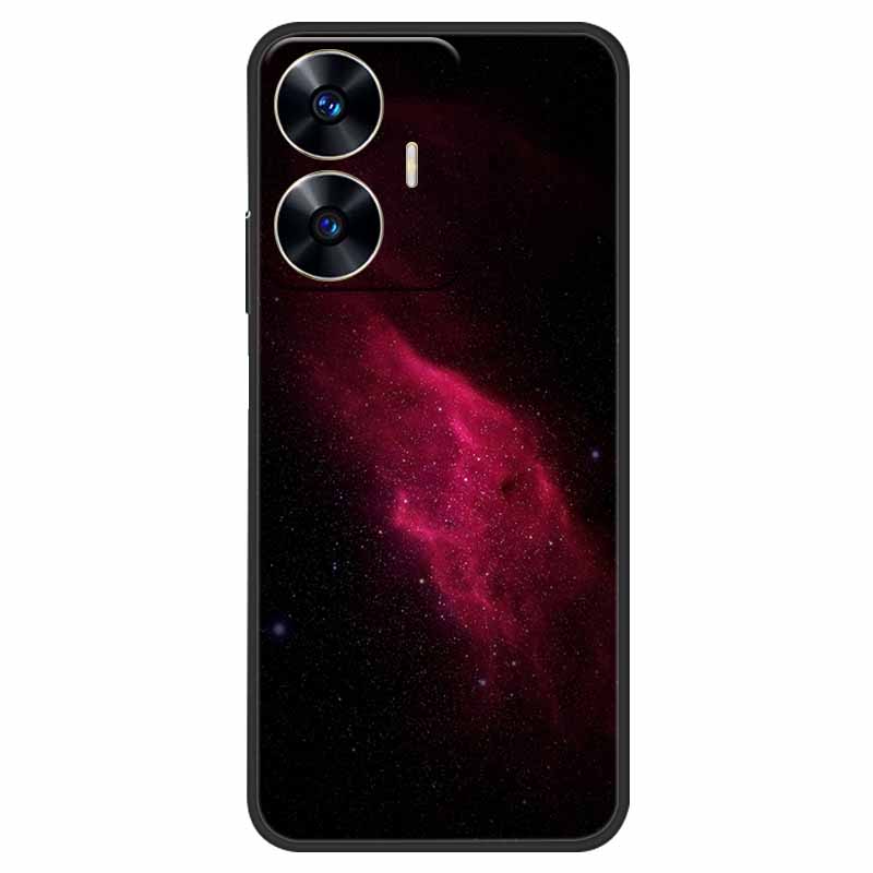 Чехол для телефона Realme C55 Черный Силиконовый Fundas Для Realme C55 RMX3710 ТПУ Мягкая Задняя Панель Coque Звезда Нарисована на RealmeC55 C 55