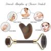 Newest Gray Agate Face Massage Tool Set Jade Roller Gua Sha Board Facial Skin Lifting Anti-Aging Beauty Face Roller Puffy Eyes