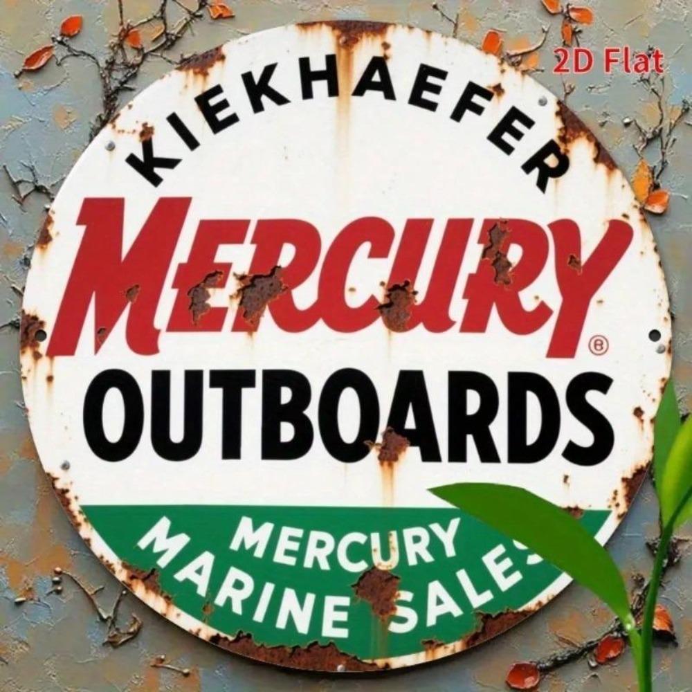 Винтажная металлическая вывеска Kiekhaefer Mercury, круглая настенная декорация с эффектом состаренности