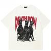 2026 Hot Sale Men T-Shirt Streetwear Casual Beige White Animal Graphic Three Doberman Dog Printed Tops Tees Cotton T Shirts Hipster Top Short Sleeve