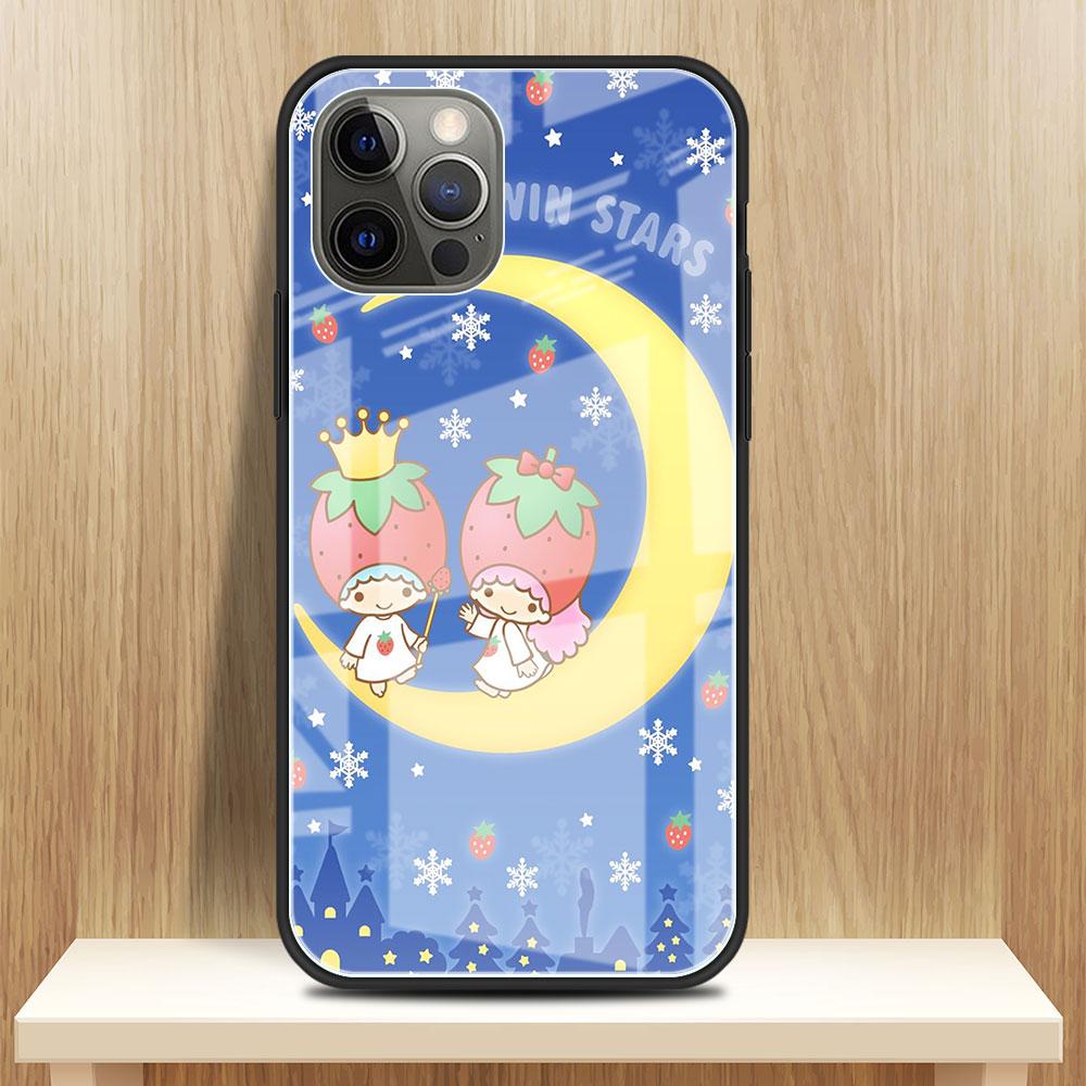 Стеклянный чехол для Apple iPhone 13 Pro 11 14 12 7 8 Plus SE 2022 XR X XS Max 6 6S закаленный чехол для телефона LittleTwinStars милый
