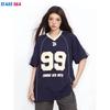 Ретро свободная спортивная футболка с V-образным вырезом размера 99, женская уличная футболка, хип-хоп свободный повседневный топ