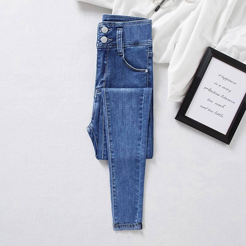 Сине-серые джинсы скинни bootcut с высокой талией для женщин: На флисовой подкладке, Утепленные, Стройнящие, Зауженные к низу – Коллекция Осень/Зима 2022.