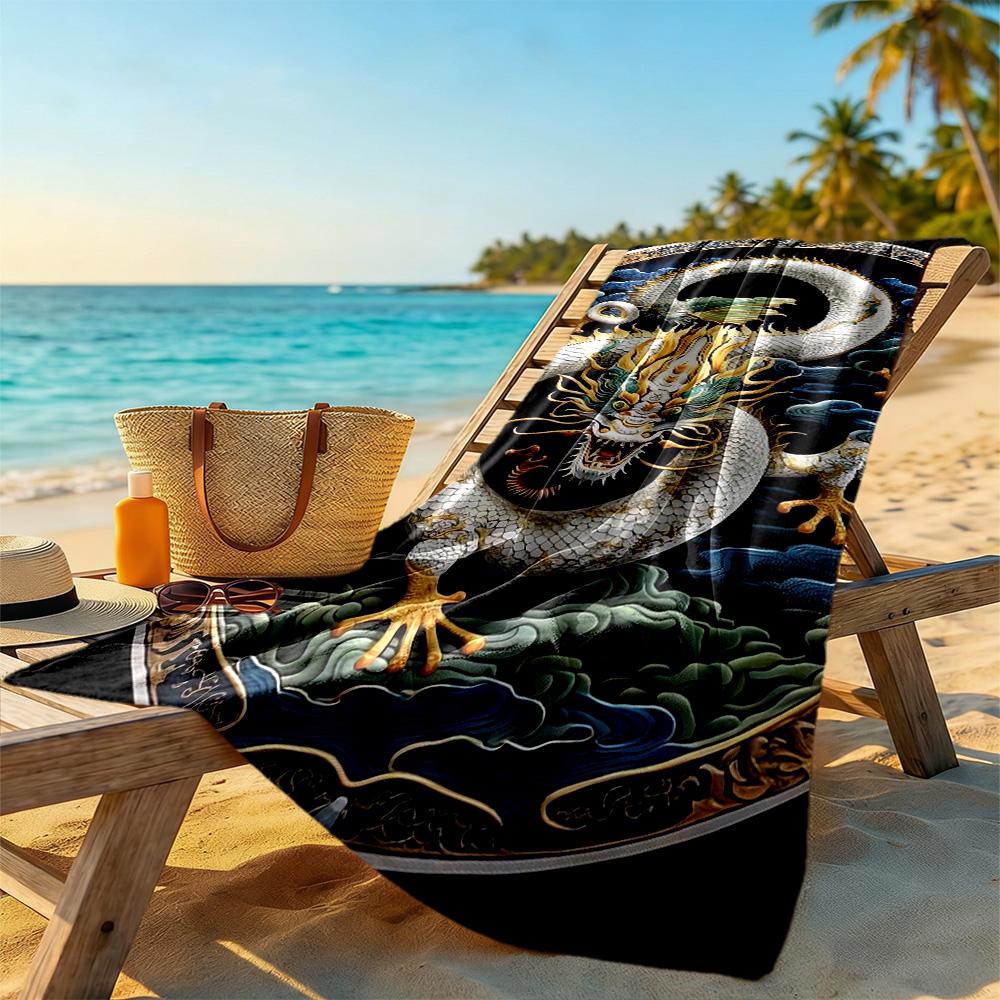 Dragon Beach Towel Quick-Dry Soft Microfiber Comfortable Lightweight