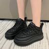 Fashion 2024 Fashion High Help  Daddy Shoes Female Thick Bottom Autumn And Winter New Cashmere Shoes Lace-up Female Casual Sports Shoes