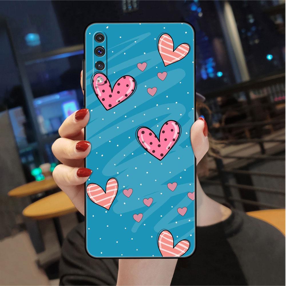 Чехол LOVE Heart для Samsung Galaxy A50 A70 M52 A30 A20s A20e A10 A40 A10s M51 M31 M30s M13 5G черный чехол для телефона