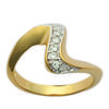 Gold Plated Ring 'Virgule' White Gold - 12 Mm