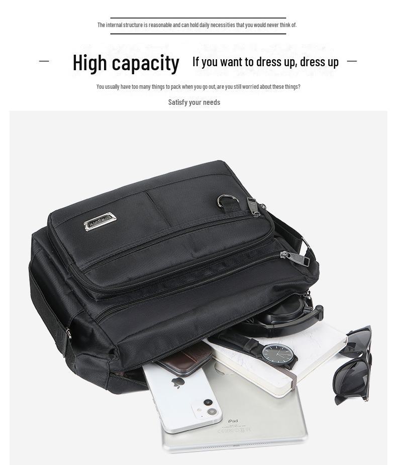 Мужская модная водонепроницаемая сумка-мессенджер большой вместимости - повседневный дорожный рюкзак из ткани Оксфорд