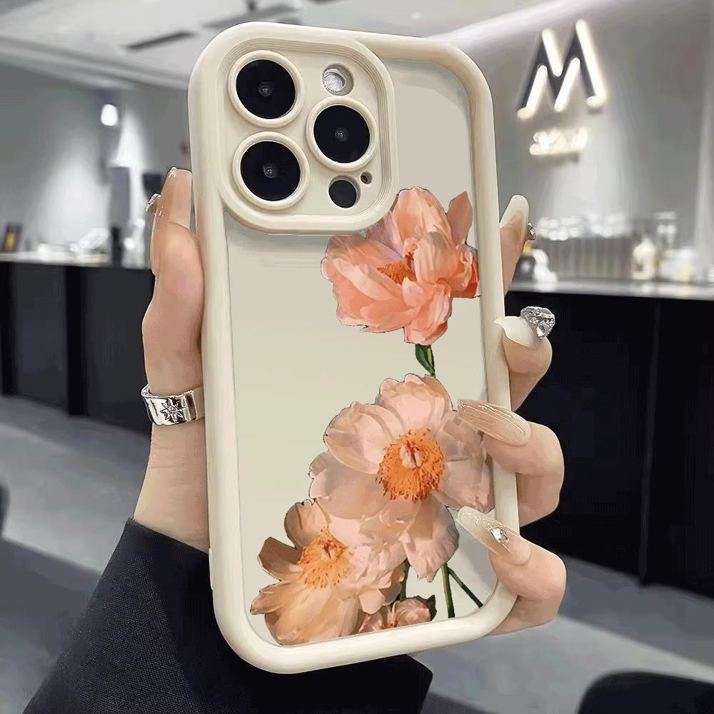Ударопрочный чехол для телефона с цветами персика для Samsung S25 FE Plus Ultra S24 S23 S22 S21 A70 A30 M33, противоскользящая мягкая крышка из ТПУ