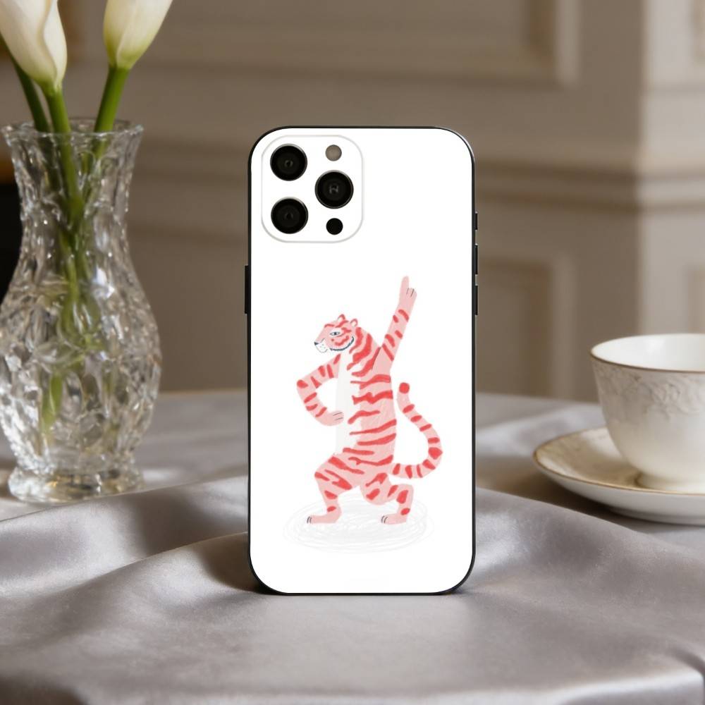 Милый арт с тигром Чехол для телефона Силиконовый Мягкий Для IPhone 17pro 16 15 14 13 12 11 X XR Plus Pro Max Plus